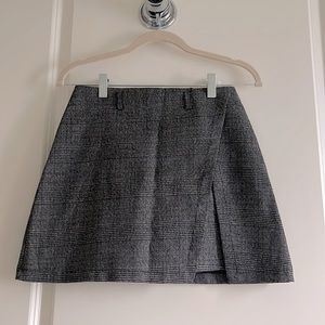 Gray Gingham Mini Skirt
